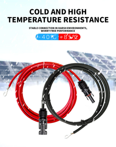 1 คู่สีดำและสีแดง 4 มม. 12AWG สายต่อพลังงานแสงอาทิตย์ฉนวนกันความร้อนสายทองแดงขั้วต่อพลังงานแสงอาทิตย์พีวี - Product Image 5