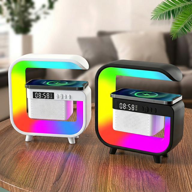 Promotional G3 Mini RGB LED Bluetooth 5.3 Speaker 5W Wireless Charger Alarm Clock Fast Shipping Retail Ready Welcome Gifts
