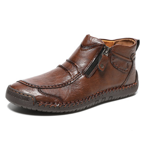 Chaussures de sport décontractées pour hommes, surface en cuir confortable, respirante et douce, semelle antidérapante et résistante à l'usure - Product Image 6