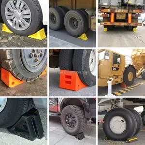 Heavy Duty Loading 60 Tons Polyurethane Truck Wedge With Rubber Pads