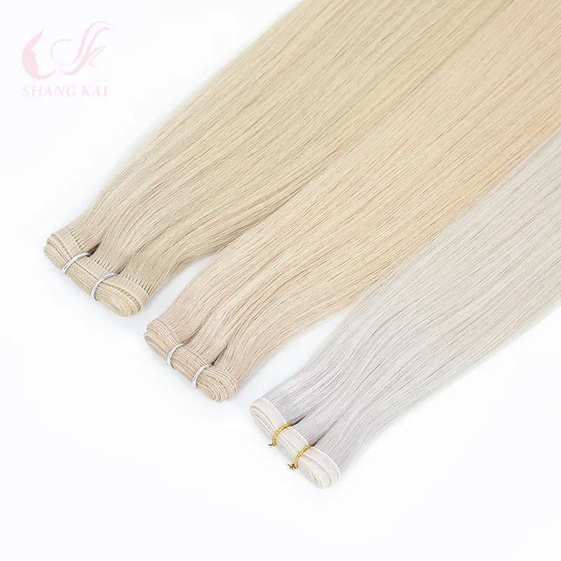 New double drawn flat track russian remy human hair weave 100g invisible skin pu weft hair extensions