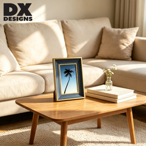 กรอบรูปพลาสติกตกแต่งด้วยลูกปัดสีทองสไตล์วินเทจ DX Designs ขนาด 4x6 5x7 8x10 นิ้ว กรอบรูปตั้งโต๊ะสุดหรูสำหรับตกแต่งห้องนั่งเล่น - Product Image 5