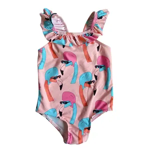 어린이 소녀 Flounce 조끼 수영복 아기 귀여운 수영 착용 원피스 수영복 어린이