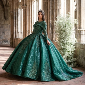 Emerald Green Long Sleeve Sequin Dress - Formal & Elegant Emerald Green Long Sleeve Sequin Dress - Formal & Elegant
