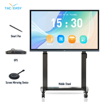Tableau interactif intelligent 120 Hz 4K 98 pouces, panneaux plats interactifs pour l'enseignement, tableau blanc intelligent avec Bluetooth et WiFi 6