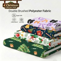 Tela DBP con Estampado Navideño, Impresión Digital Personalizada, Tela de Poliéster Doble Cepillado con Patrón Navideño para Proyectos Creativos de Bricolaje, Sin Pedido Mínimo