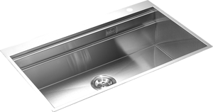 Évier de cuisine en acier inoxydable SUS304 brossé satiné 820x500mm, cuve unique, avec purificateur extractible intégré et robinet inclus - Product Image 6