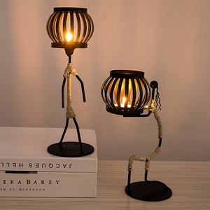 Vintage Wrought Iron Handmade Eco-friendly <strong>Candle</strong> Holder Ornaments European Creative <strong>Lantern</strong> Christmas Decorative Table Romantic - Product Image 2