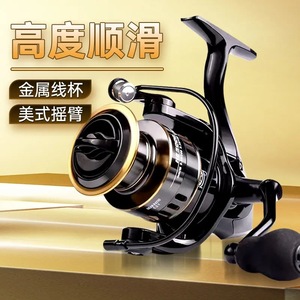 Spinning Reel Metal Line Cup American Style Handle Right Hand Ocean Beach Fishing Reel - Product Image 1