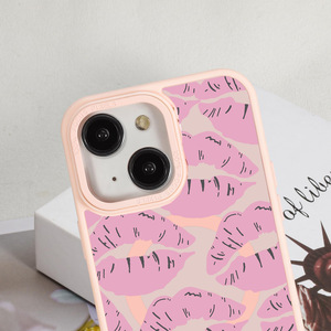 Nueva funda de teléfono de TPU con patrón de beso rosa para iPhone 16 15 14 13 Pro Max <span class=keywords><strong>Plus</strong></span>, funda magnética a prueba de golpes para teléfono - Product Image 5