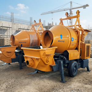 HAMAC New Portable Mobile Trailer Concrete Mix <b>Pump</b> Machine Diesel-Powered 5.5KW 2M/H Construction-Applicable <b>Small</b> Size - Product Image 2
