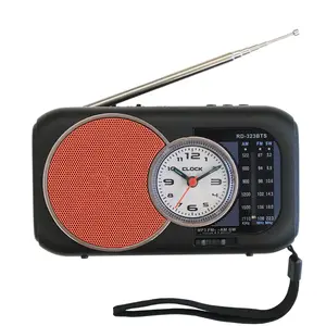 SG-323BTS Manufacture solar panel wireless link multi-band radio with usb tf card torch light recharge battery with clock