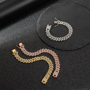 Pulsera de Cadena Grande y Resistente con Cristales, Joyería de Muñeca de <span class=keywords><strong>Cristal</strong></span>, Bijoux Cubano de Moda - Product Image 4