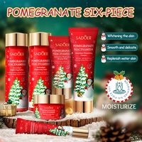 Ensemble de soins de la peau à la grenade de Noël SADOER, kit de soins du visage 6 pièces, éclaircissant, hydratant, antioxydant, ensemble pour le visage, vente en gros OEM