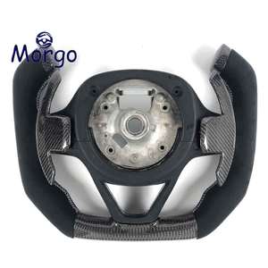Volante LED Personalizzato per <span class=keywords><strong>BMW</strong></span> I8 <span class=keywords><strong>I3</strong></span> in Alcantara e Fibra di Carbonio con Finiture in Alluminio e Materiale in Pelle - Product Image 6