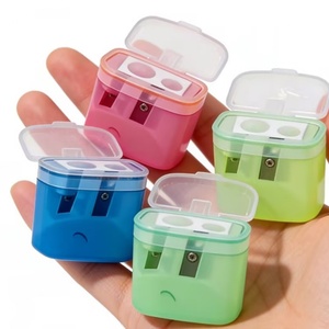 Sacapuntas Cuadrado de Doble Orificio con Contenedor de Almacenamiento, Sacapuntas Compacto de Mano para Niños, Material Escolar, Descuento Limitado - Product Image 3