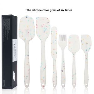 Ensemble de 6 spatules en silicone écologiques avec couteau à découper, pinceau, outils de pâtisserie, boîte à ustensiles de cuisine, passe au lave-vaisselle - Product Image 1