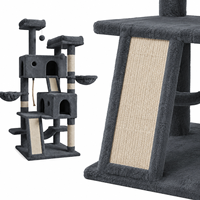 Arbre à chat multi-niveaux sur mesure OEM avec grande rampe à gratter en sisal à double panier pour chats jumeaux