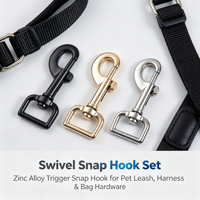 Mousqueton pivotant professionnel réglable en alliage de zinc de qualité supérieure pour sangle de sac, laisse de chien, collier d'animal de compagnie, accessoires
