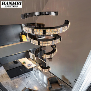 Modern Luxury <b>Crystal</b> <b>Chandelier</b> Stainless Steel High-End Warm White Middle Adjustable Dining Room Bedroom Living AC Power HM-AJ - Product Image 4