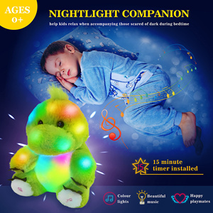 Bstaofy 11 ''ánh sáng lên Khủng Long Thú nhồi bông Glow Màu Xanh Lá Cây <span class=keywords><strong>T</strong></span>-REX Led đồ chơi sang trọng mềm đáng yêu Glow in the dark quà <span class=keywords><strong>t</strong></span>ặng cho trẻ em - Product Image 3