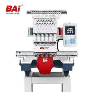 BAI Computerized operation multi-functional new one head 350*500mm flatbed embroidery machines