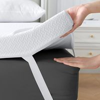 Surmatelas en mousse à mémoire de forme rafraîchissante de 3 pouces, matériau en bambou avec housse amovible et lavable, taille double