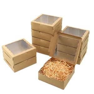 Boîte cadeau personnalisée à fenêtre carrée pour mariage, fête d'<span class=keywords><strong>anniversaire</strong></span>, emballage de fête - Product Image 5