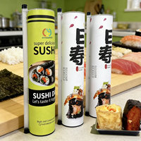 Contenants à sushi jetables biodégradables de qualité alimentaire, imprimés sur mesure, couleur personnalisable, pour la restauration, tubes en papier pour sushi push pop