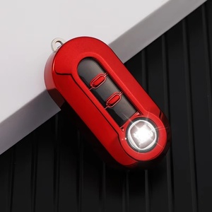 Pour <span class=keywords><strong>Fiat</strong></span> <span class=keywords><strong>500</strong></span> 3 boutons TPU <span class=keywords><strong>Gold</strong></span> Edge voiture Flip pliant étui à clés couverture télécommande clé porte-coque porte-clés accessoires - Product Image 4