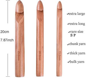 Ganchillo grande de bambú <span class=keywords><strong>gigante</strong></span> grueso, 15mm, 20mm, 25mm, gancho trenzado de hilo, <span class=keywords><strong>aguja</strong></span> de bambú bordada - Product Image 3