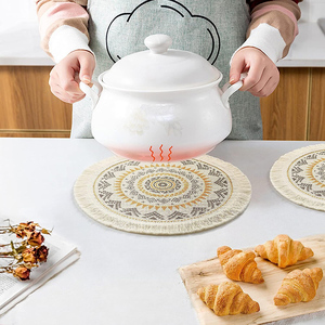 Sets de table en coton imprimés numériques contemporains, luxe, réutilisables, imperméables, design à carreaux élégant, personnalisables, 60x60cm - Product Image 1