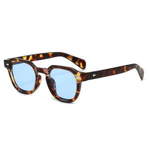 Gafas de Sol Redondas Estilo <span class=keywords><strong>Johnny</strong></span> Depp, Retro, con Lentes Transparentes Color Océano, Logotipo de Marca Personalizado, Protección UV400, Modelo 3974 - Product Image 3
