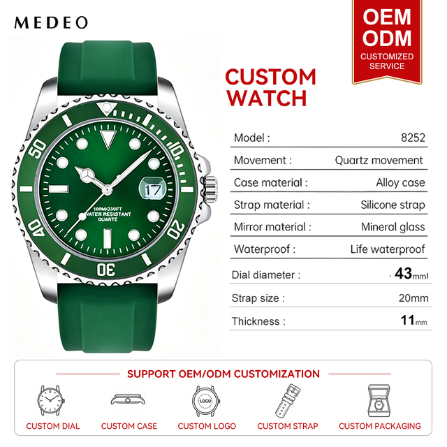 Custom Top Classic logo Men's Quartz Watches 5bar Waterproof Business Luxury Casual Wrist Watches for Men Reloj Mujer
