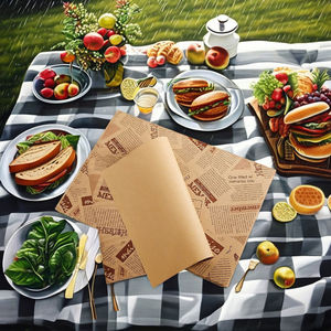 Logo personnalisé d'usine biodégradable sulfurisé Hamburger papier de spécialité de qualité alimentaire résistant à l'huile Sandwich revêtement d'emballage pour gâteau - Product Image 6