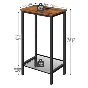 Modern minimalist wrought iron and solid wood entryway table, <b>console</b> table, two-tier living room shelf, wrought iron and wood - Product Image 3