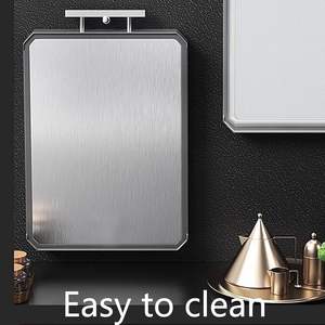 Planche à découper double face en paille de blé et acier inoxydable 304 avec poignée, grande taille, populaire pour la cuisine, vente en gros - Product Image 4