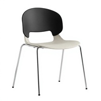 Chaise de conférence moderne empilable pour auditorium, siège en plastique, structure métallique thermolaquée, sans accoudoirs, pour salle de classe