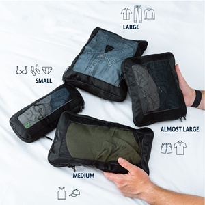 Vente en gros, offre spéciale, sac de rangement personnalisé, sac à chaussures suspendu pour vêtements, cosmétiques, cubes d'emballage à compression en maille carrée - Product Image 4