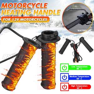 Poignées chauffantes électriques pour moto, étanches, 22mm, 12V, température réglable à trois vitesses, chauffe-mains pour moto - Product Image 1