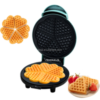 Machine à gaufres électrique domestique très vendue, 5 empreintes rondes, mini gaufrier en forme de cœur pour le petit-déjeuner