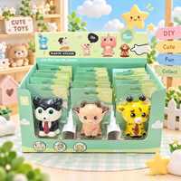 Jouets autocollants en PU mignons en forme d'animaux de dessin animé, série de jouets anti-stress souples, vente en gros directe d'usine