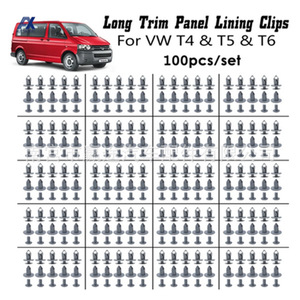 คลิปยึดแผงบุภายในรถยนต์รุ่น Winning Journey Long Trim สำหรับรถยนต์ Vw T4 T5 T6 ชุด 100 ชิ้น ตัวล็อคพลาสติก - Product Image 1