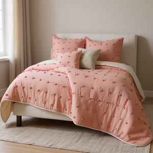 Couverture Austral King Vianney Rosette, taille King, rose pâle, style princesse, pour usage domestique, mélange polyester-coton - Product Image 2