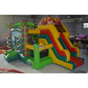 Château gonflable commercial Tendy pour garçons, combo château gonflable dinosaure avec toboggan, en PVC, taille 6x4m, installation facile pour la location - Product Image 3