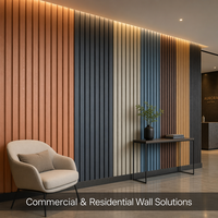 Revêtement mural WPC de haute qualité, co-extrudé, anti-UV, anti-décoloration, imperméable, ignifuge, surface à grain de bois 3D pour hall moderne
