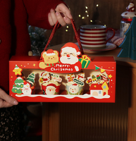 Boîtes à thème de Noël pour boîte de tasse de gâteau Boîte d'emballage en papier de gâteau avec fenêtre transparente