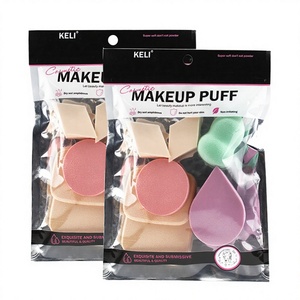 Juego de 6 Esponjas de Maquillaje en Forma de Gota de Agua, Colores Variados, Lavables, con Bolsa de Maquillaje - Product Image 2