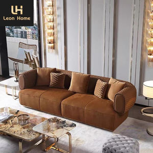 Conjunto <span class=keywords><strong>de</strong></span> sofás italianos <span class=keywords><strong>de</strong></span> lujo, muebles modernos <span class=keywords><strong>de</strong></span> terciopelo para sala <span class=keywords><strong>de</strong></span> estar, 3 plazas - Product Image 2