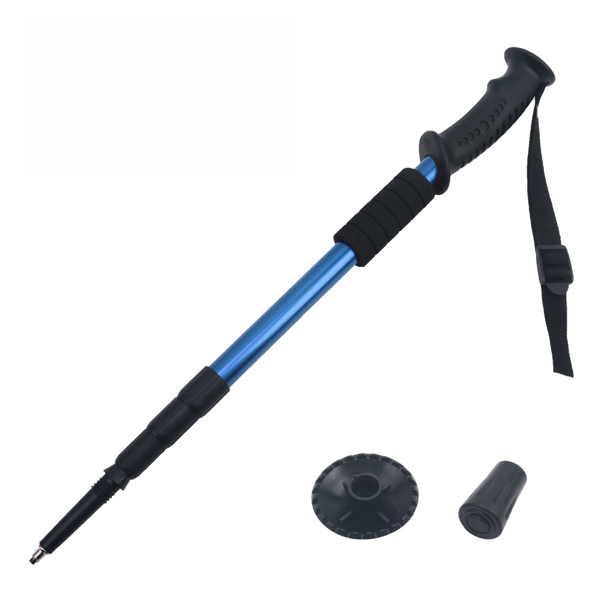 Tige droite en quatre sections, bleue
